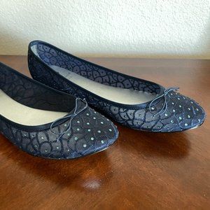 Adrianna Papell | 8.5 Shoes, Navy Beaded Flats